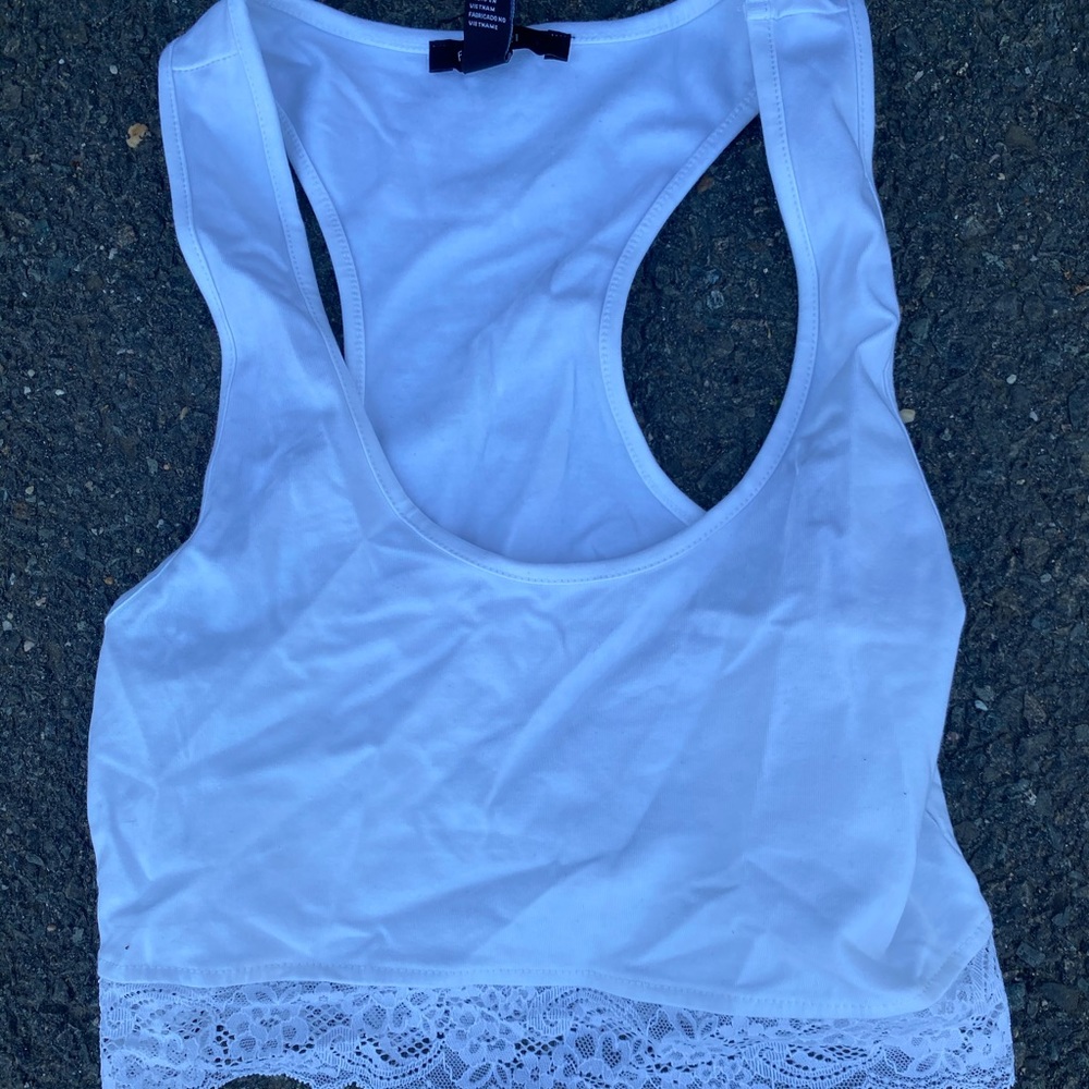 Plain white crop top